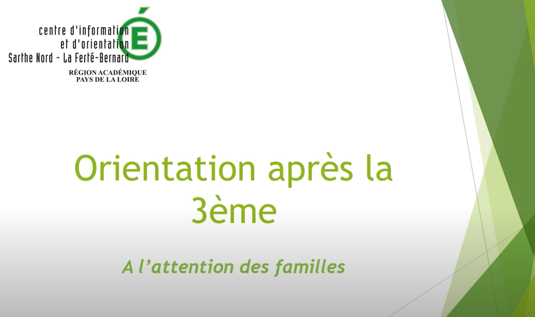 Orientation : après la 3ème